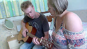 Corpulent Step mom Fucks Her 18yo Girl Guitar Teacher – 18 Years Old